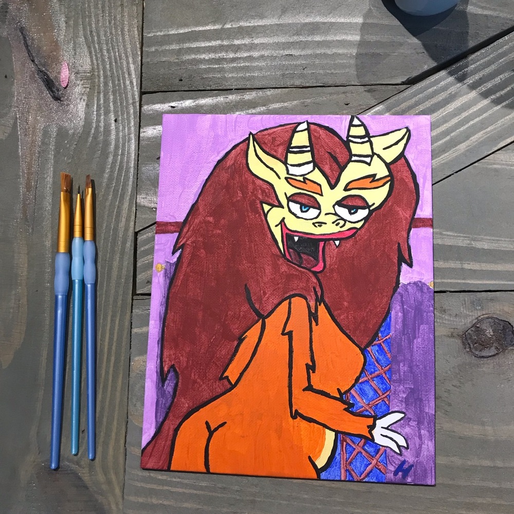 Hand painted canvas panels.